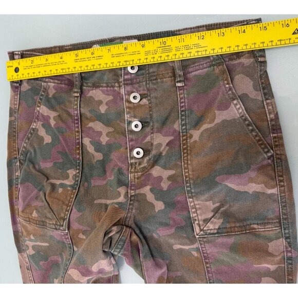 Anthropologie Camo Pants Women's Size 28 30X28 Jefferson Slim Utility Button Fly - Picture 6 of 10